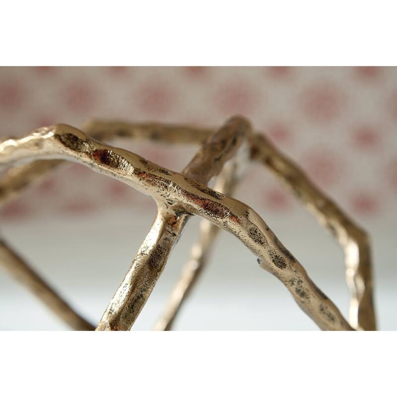 Signature Design by Ashley Laddington Gold Sculpture (Set of 2) - 8.63" W x 8.38" D x 6.38" H