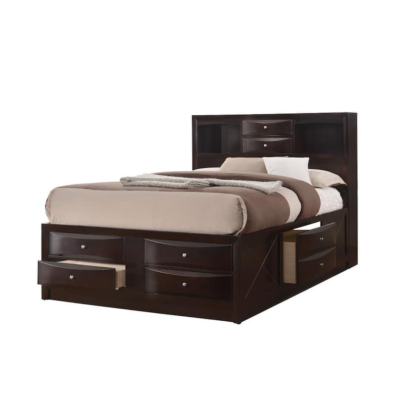 Captain's Bed Solid Wood Extra Storage Drawers Wooden Bedroom 5pc Set