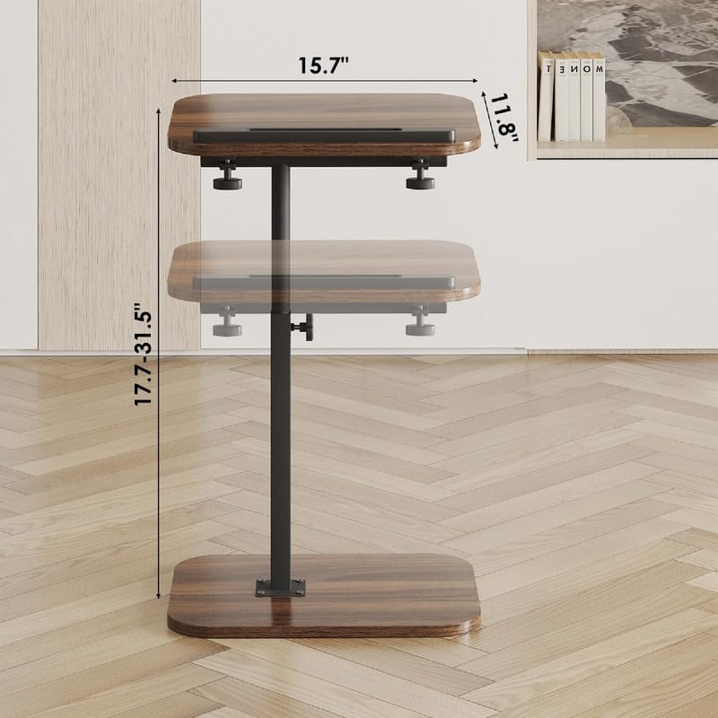 Sofa Couch Arm Table Tv Tray Small Bed Stand - 15.74"D x 10.62"W x 30"H
