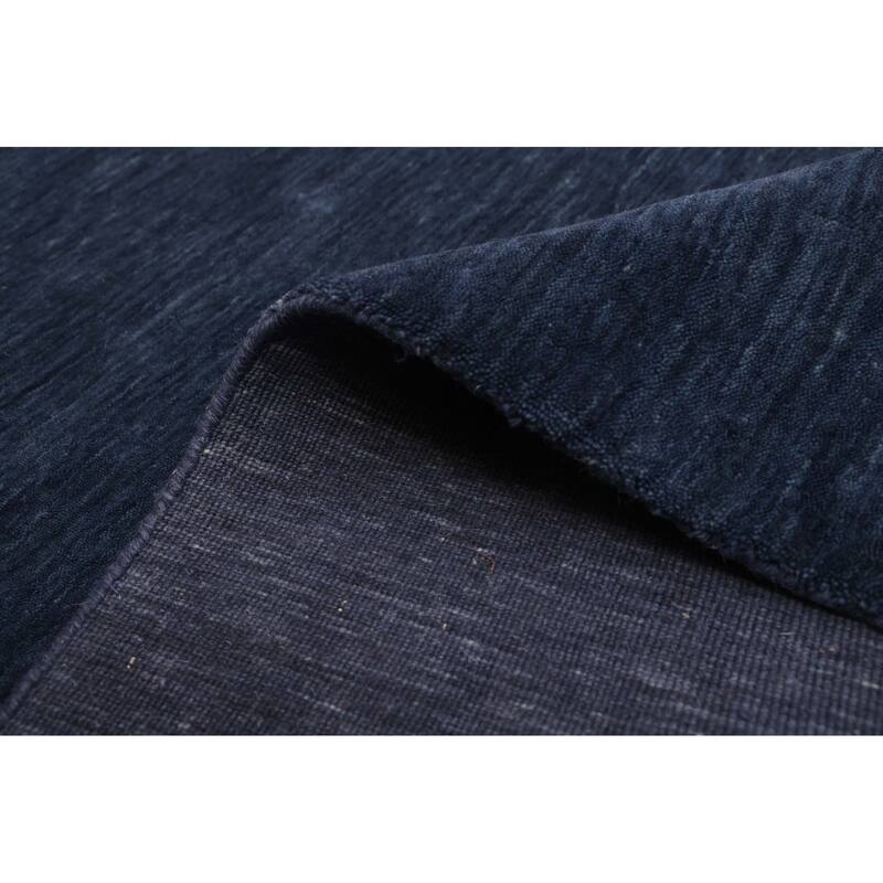 ECARPETGALLERY Hand Loomed Indo Gabbeh Dark Navy Wool Rug - 8'3 x 9'10
