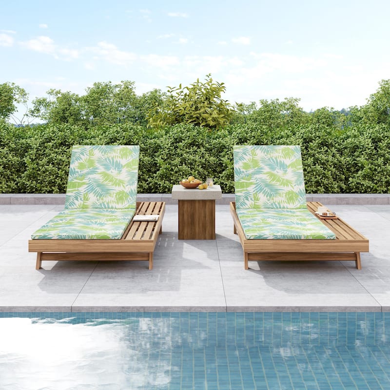 Christopher Knight Home - Maribel Modern Outdoor Acacia Wood 4-Position Adjustable Chaise Lounge with Water-Resistant Cushion