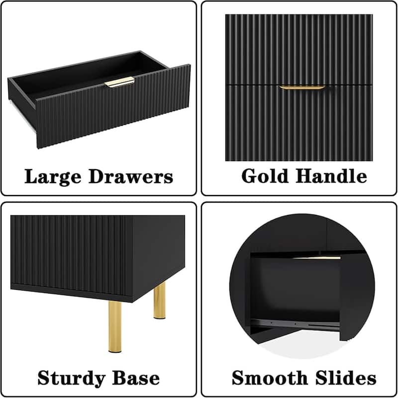 5 Drawer Dresser for Bedroom with Gold Handle and Large Drawer