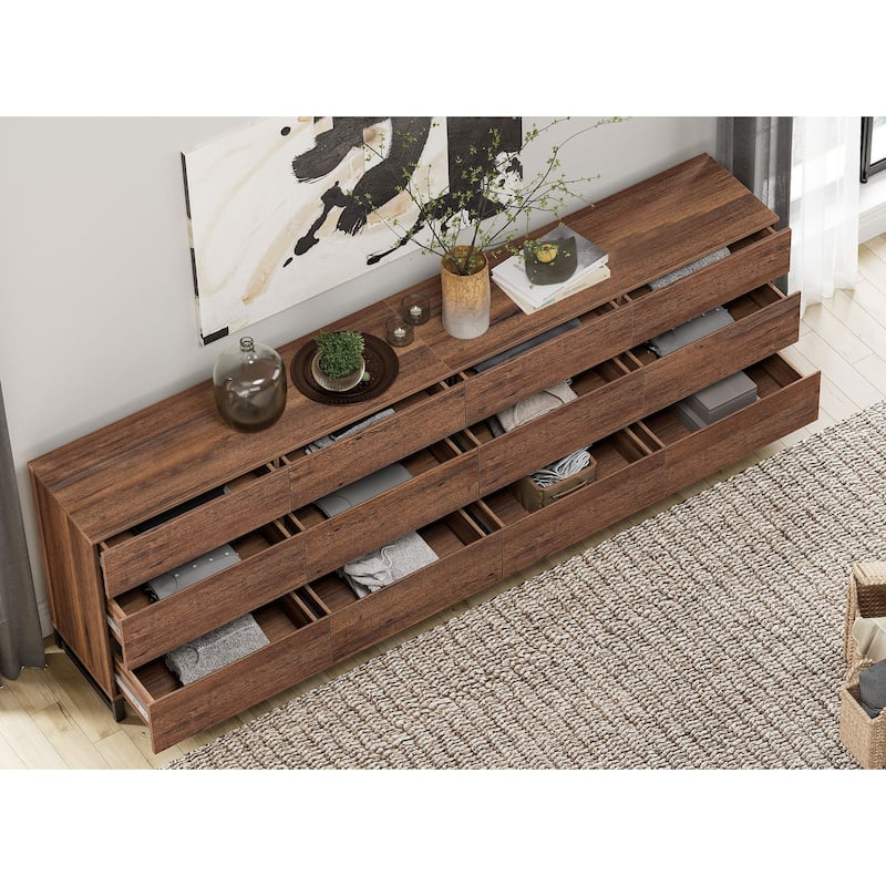 WAMPAT Dresser for Bedroom, Closet Organizers and Storage with Drawers, Chest of Drawers with Metal Base, Modern Wooden Dresser