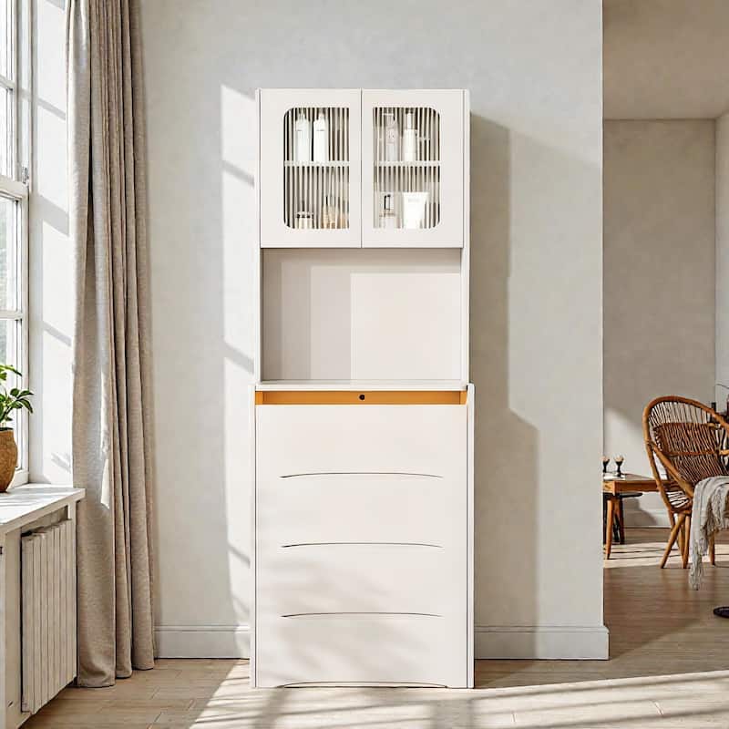 3-in-1 Vanity Table with LED Mirror, Flip-Top Makeup Desk, Storage Stool & Drawers, Adjustable Lighting Organizer - White