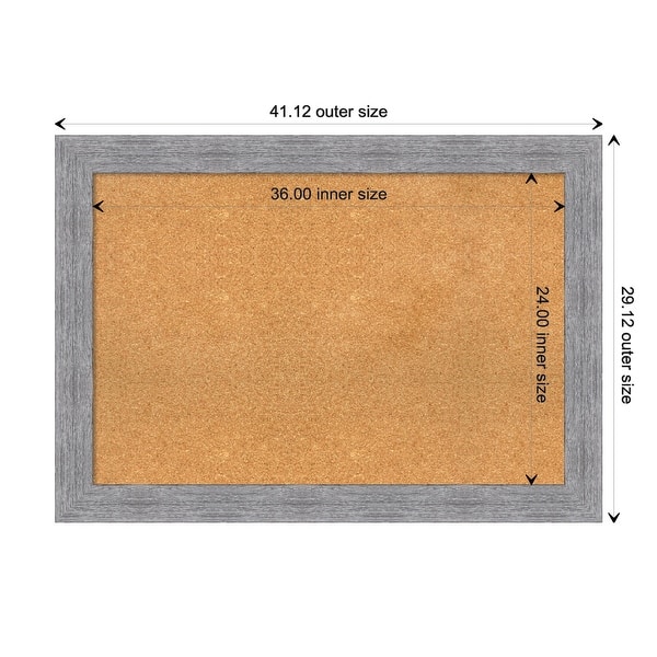 dimension image slide 3 of 10, Bark Rustic Framed Cork Bulletin Memo Board