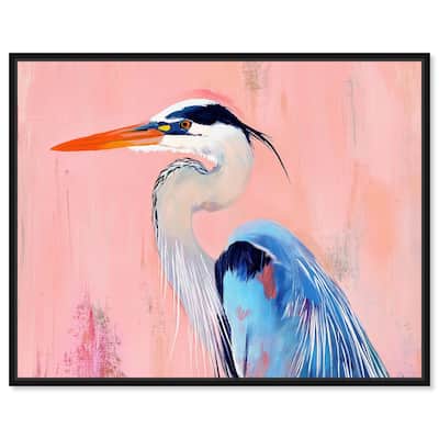 Rosy Dawn Heron Canvas by Art Remedy