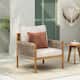 Option Teak look + Beige cushion + Beige rope
