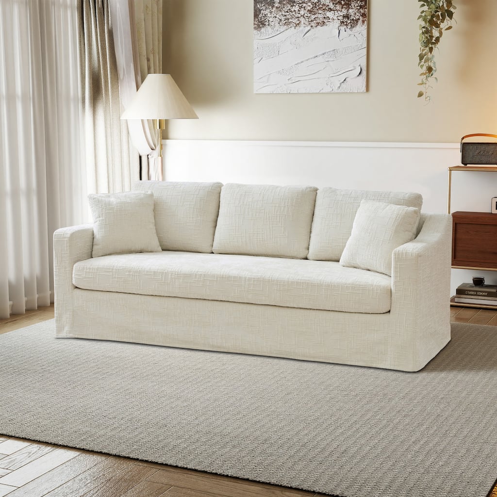 83.9"W Modern Casual Sofa With Removable Upholstery Cover