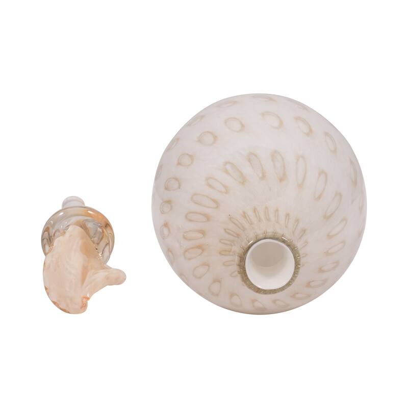 Sagebrook Home Meira Leaf Topper Glass Vase - Exquisite Design for Modern Homes - Durable & Elegant Decor