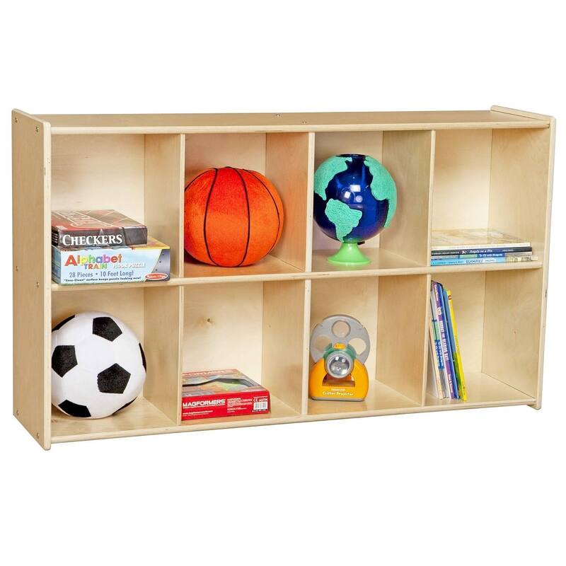 Contender 12 Cubby Storage Shelf, Birch Wood Montessori for Organizing Kids Toys, Books