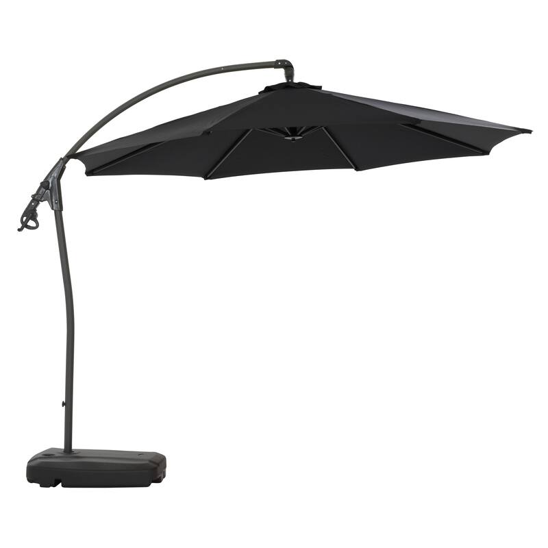 9.5 Ft Cantilever Patio Umbrella with Base - Black