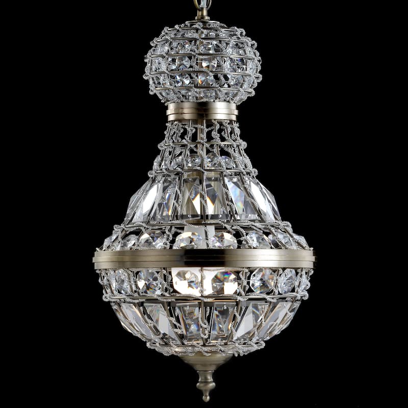 Tribeca 10" Crystal/Metal Empire LED Pendant, by JONATHAN Y