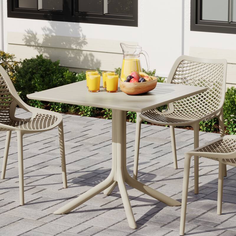 Frond and Form 31.5 Inch Outdoor Square Dining Table