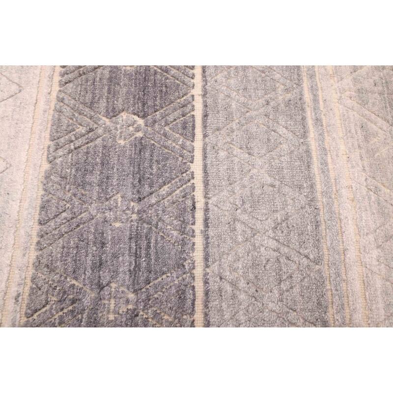 ECARPETGALLERY Hand Loomed Elysian Grey Wool Rug - 6'7 x 9'10
