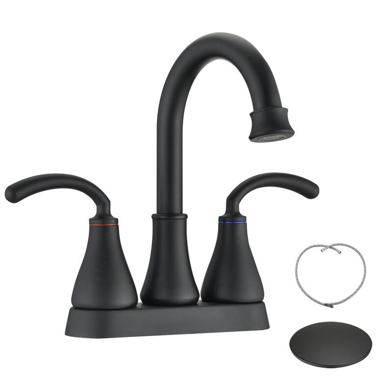 2Handle Centerset Bathroom Faucet, Vanity Sink Faucet 360 Swivel Spout