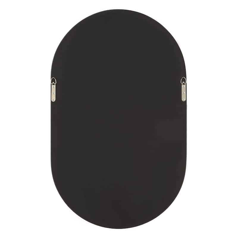 Copper Grove Silver Black Aluminum Oval Wall Mirror