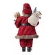 preview thumbnail 67 of 92, Glitzhome 18"H Faux Fur Christmas Santa Figurines with Porcelain Face