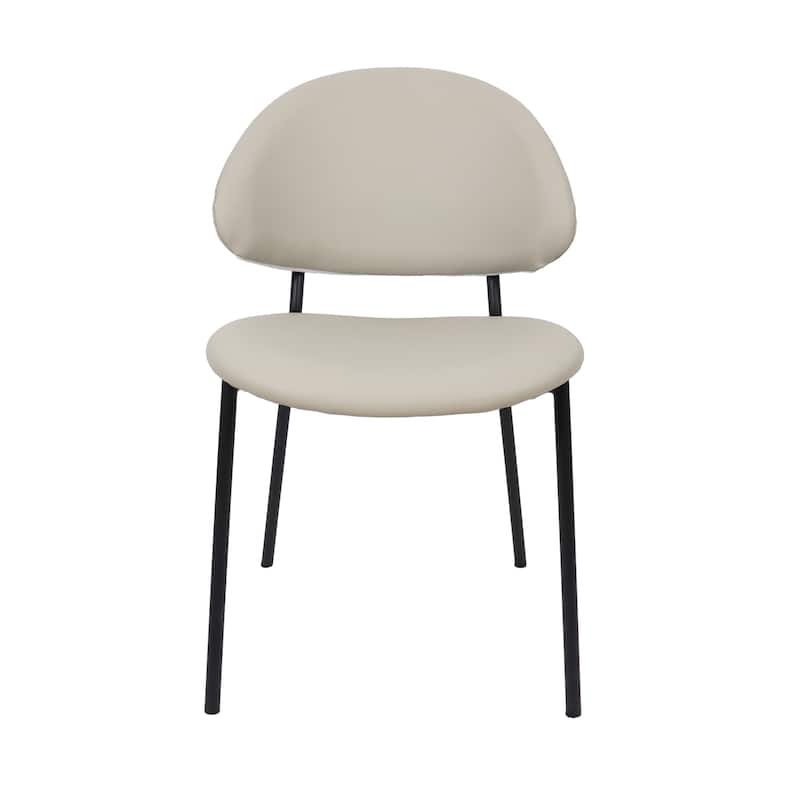 Manhattan Comfort Haven Vegan Leather Metal Side Chair - Set of 4