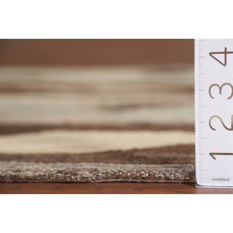 Striped Kilim Oriental Accent Rug Hand-Woven Wool Carpet - 3'0"x 5'0"