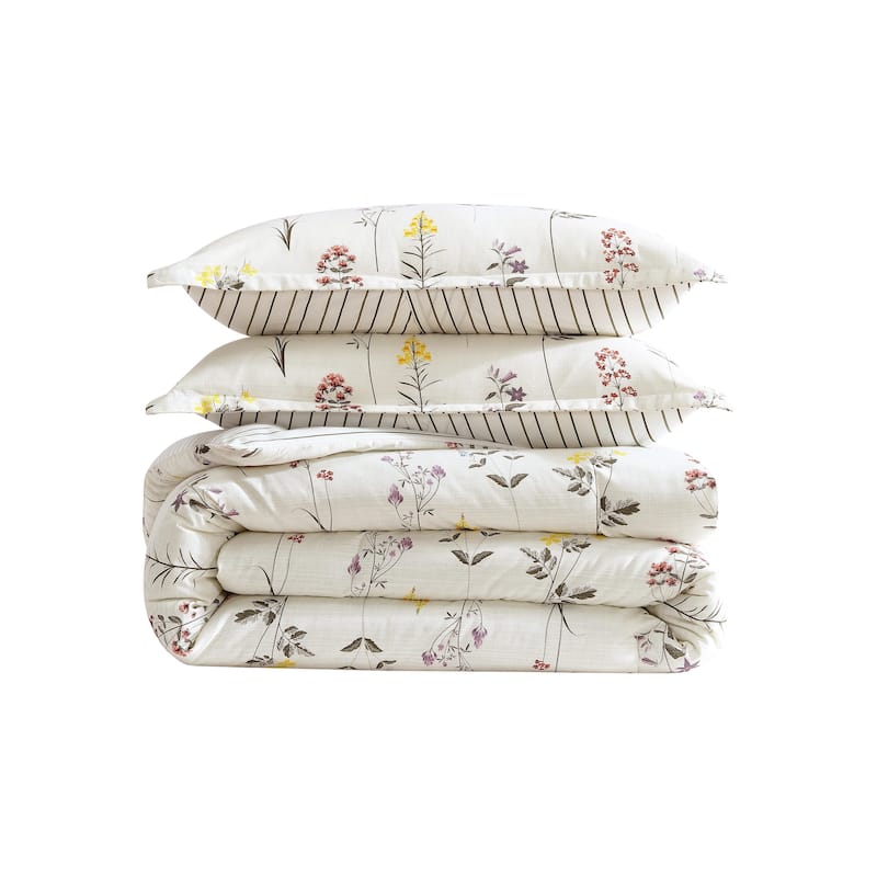 Eddie Bauer Wildflower Cotton Reversible Beige Comforter Set