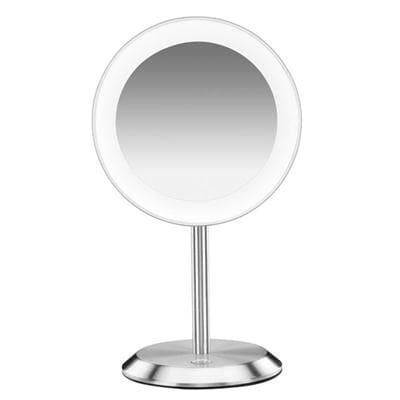 Conair Round Shaped Led Single-Sided Lighted Makeup Mirror; 8X Magnification; Satin Chrome Finish