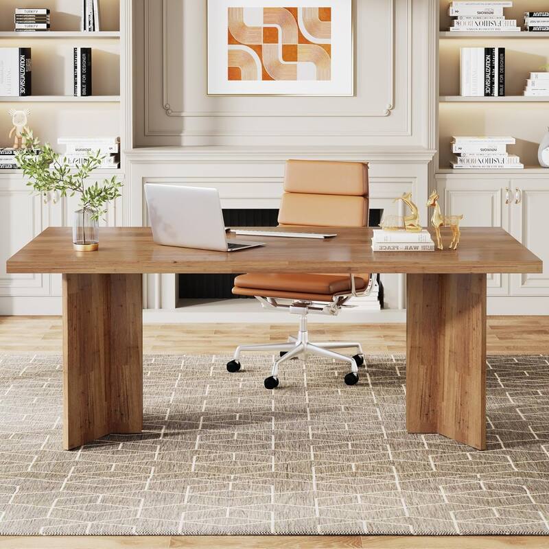 63-Inch Modern Executive Desk Large Office Computer Desk Writing Table