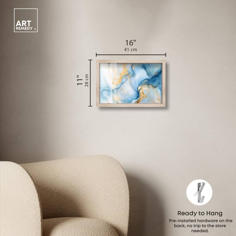 Blue Veined Gold Shadowbox by Art Remedy