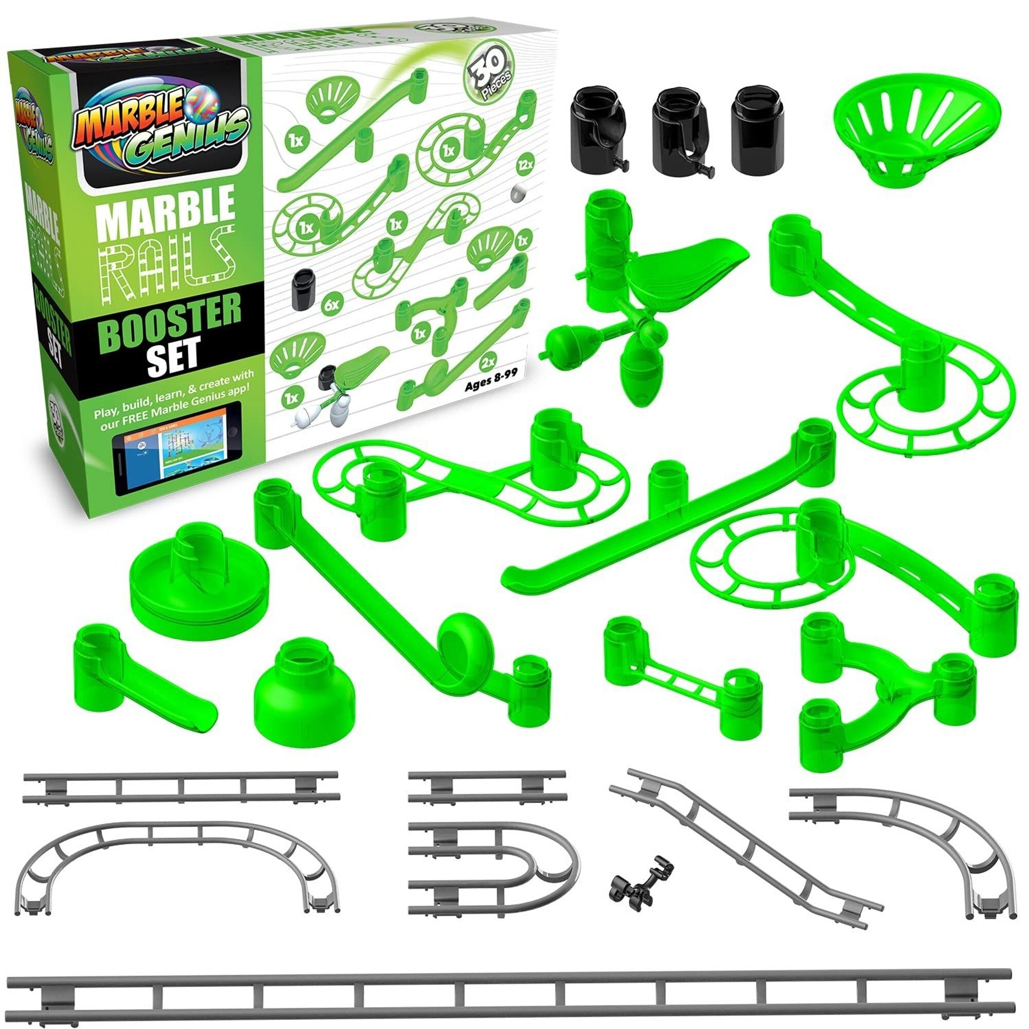 Marble Genius Marble Rails Booster Set: Add-Ons for Marble Rails
