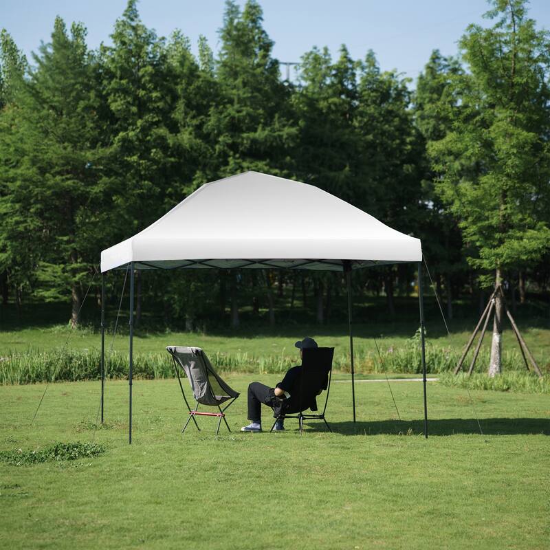 10x10 Pop Up Canopy - Beach Tent with One Push Setup - Easy Outdoor Sun Shade for Events,Parties,Camping With Silver Coated Top