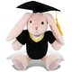 preview thumbnail 1 of 4, DolliBu Baby Pink Rabbit Graduation Plush Toy with Gown and Cap Outfit - 8 inches
