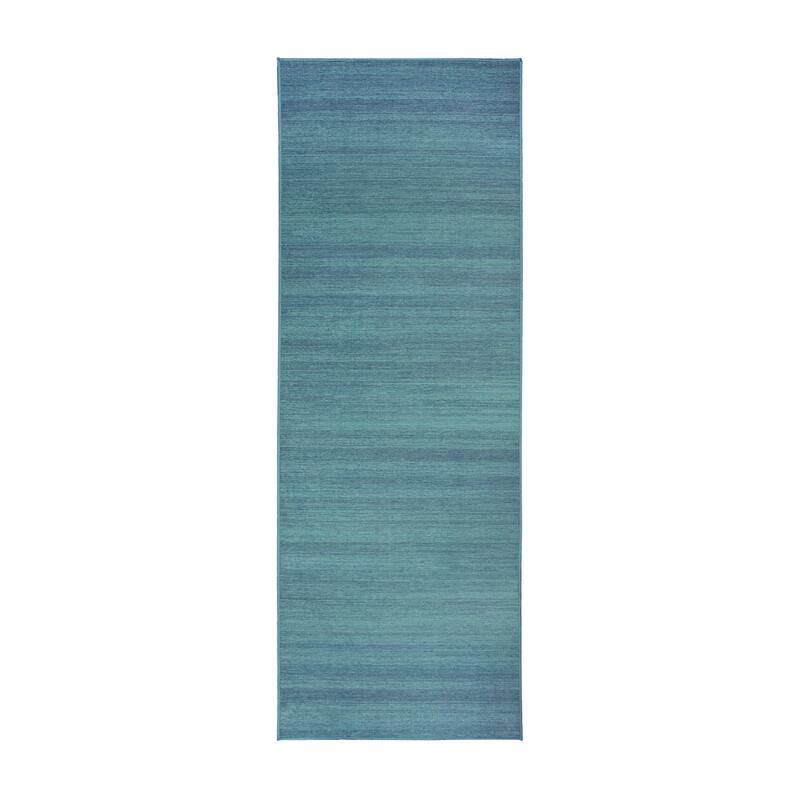 My Magic Carpet Machine Washable Area Rug Solid Blue