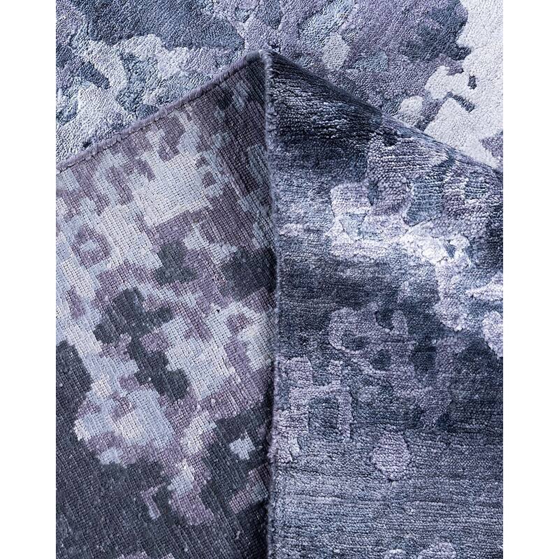 Modern One-of-a-Kind Hand-Knotted Area Rug, Blue - 9' 1" x 12' 2"