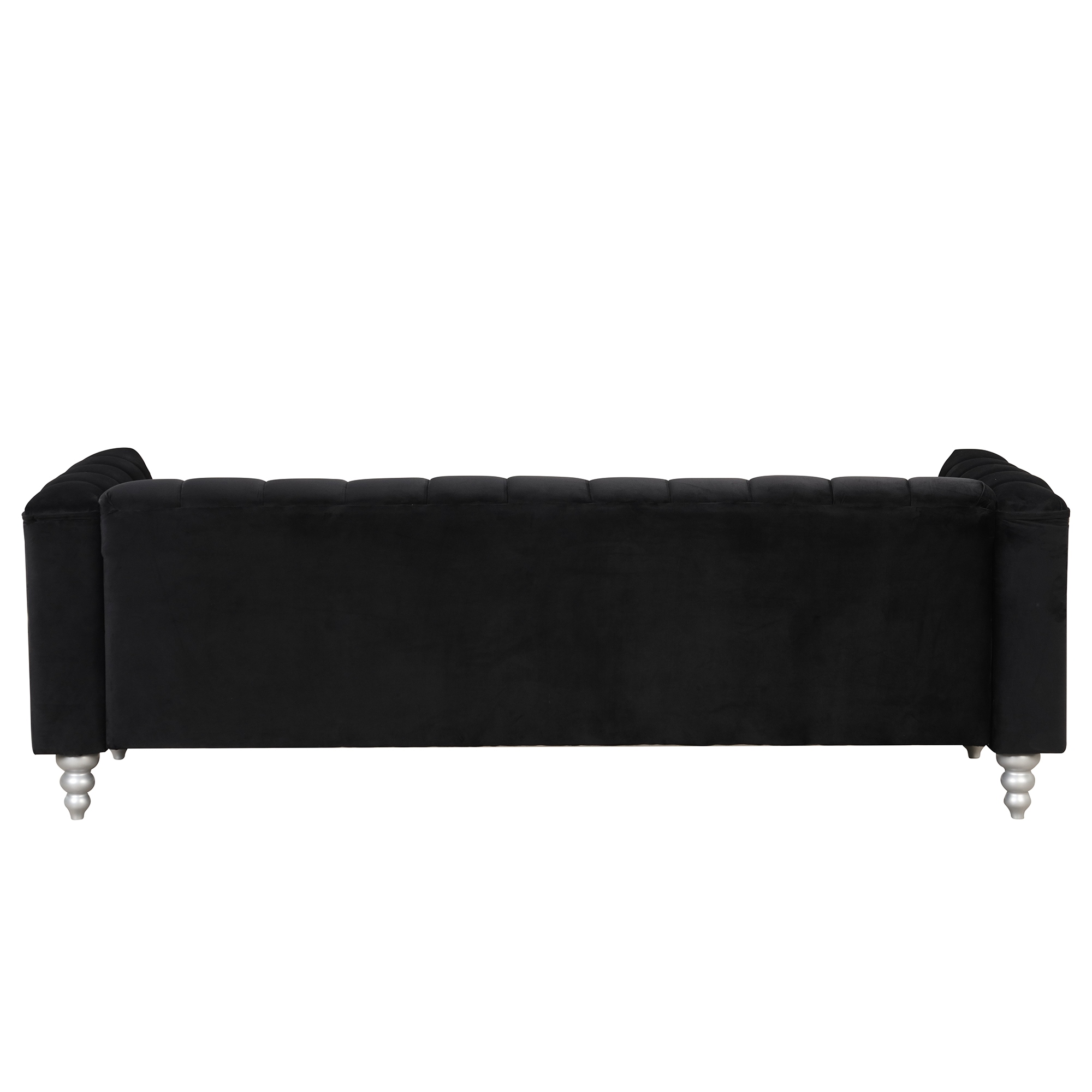 89 Modern Sofa 3 Seat Sofa Dutch Fleece Upholstered Sofa with Buttoned Tufted Backrest and Solid Wood Legs for Living Room Blue