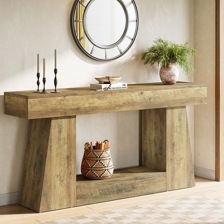 62.9-Inch Wood Console Table Entryway Table for Living Room - Bed Bath ...