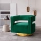 preview thumbnail 19 of 114, HULALA HOME Carisa Modern Upholstered Swivel Open-Back Barrel Chair with Golden Base Set of 1 - Green