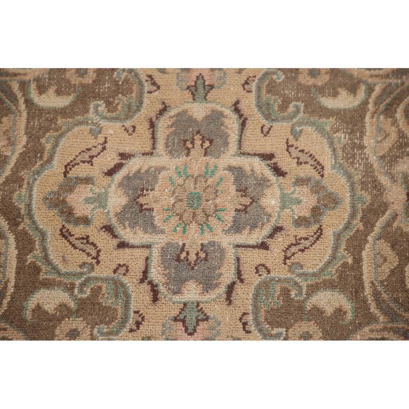 Hand Knotted Oriental 100% Wool Carpet Traditional Floral Pink Mashad Area Rug - 13' 0'' X 9' 7''
