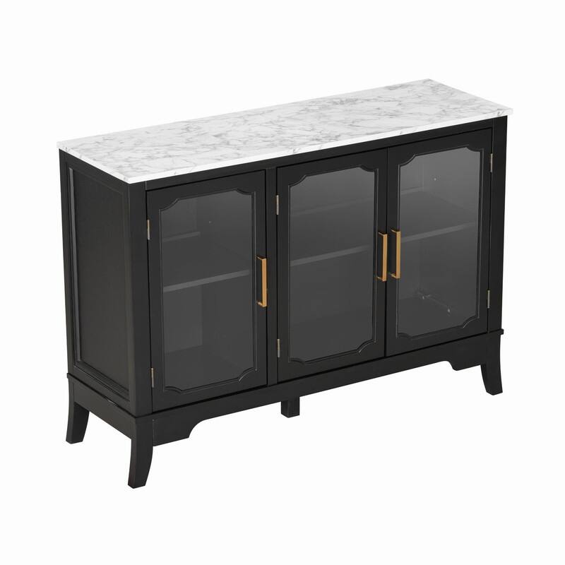 3-Doors Storage Cabinet with Large Storage Space for Living Room and Dining Room Storage