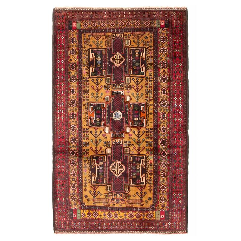 ECARPETGALLERY Hand-knotted Teimani Brown Wool Rug - 3'9 x 6'6 - 3'9 x 6'6 - Brown