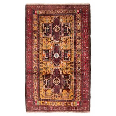 ECARPETGALLERY Hand-knotted Teimani Brown Wool Rug - 3'9 x 6'6