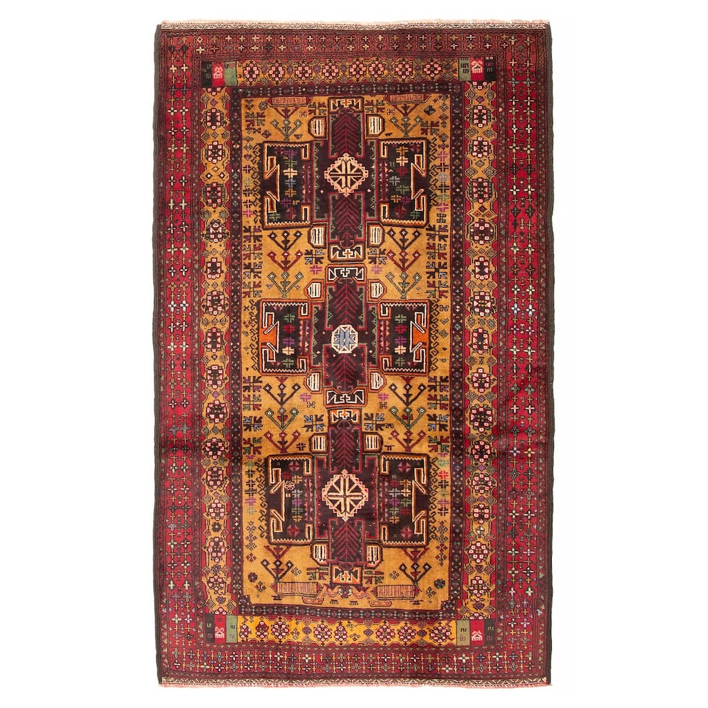 ECARPETGALLERY Hand-knotted Teimani Brown Wool Rug - 3'9 x 6'6