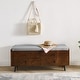 preview thumbnail 2 of 15, Middlebrook Upholstered Seat Storage Bench Dark Walnut / Grey