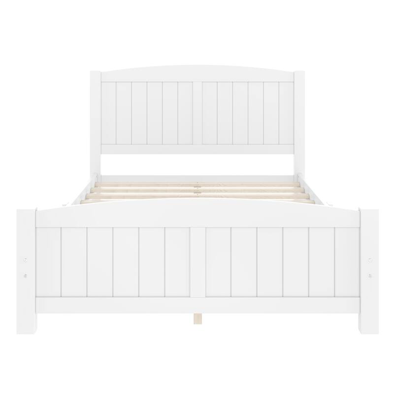 King/Queen/Full Size Platform Bed, Solid Wood Bed Frame with Support Slats, No Box Spring Needed, Sturdy Structure