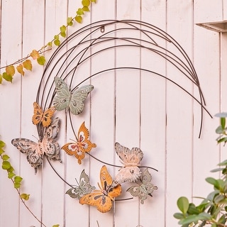 Metal Butterflies Moon Indoor/Outdoor Wall Decor