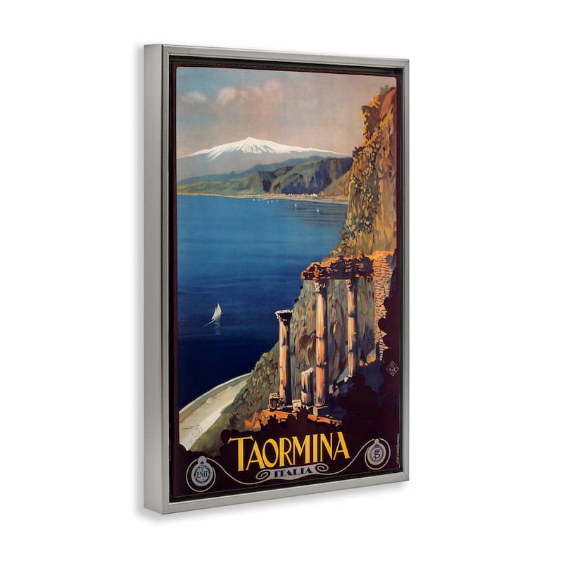 Stupell Tormina Italy Travel Poster Framed Floater Canvas Wall Art Design By Marcus Jules