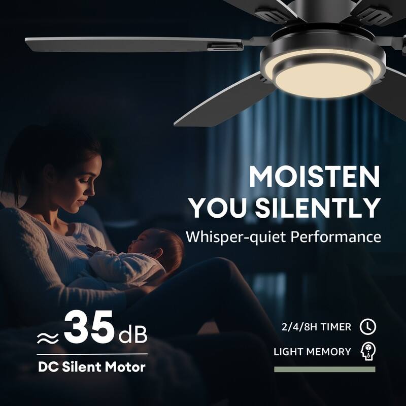 52 Inch Farmhouse Ceiling Fan with Light and Remote Black Industrial Caged Ceiling Fans for Bedroom - 52 in.