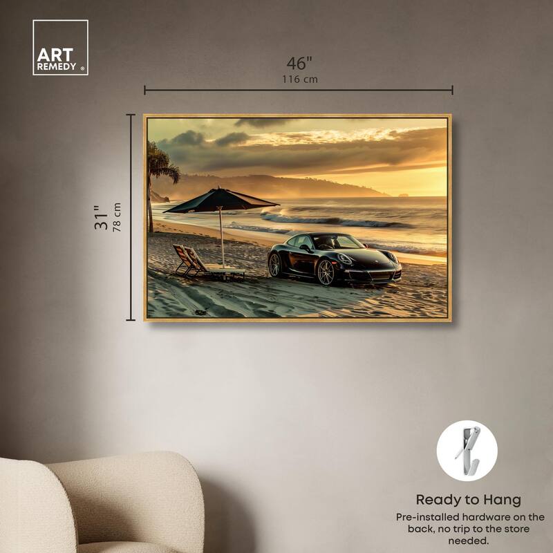 Lovely Sunset Beach Drive Canvas by Art Remedy