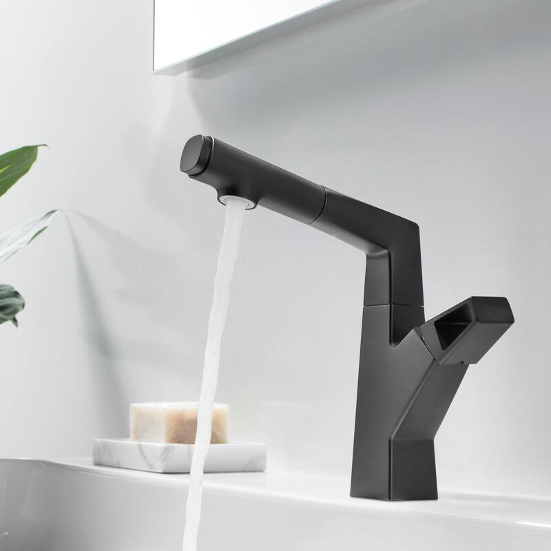 Pull Out Swivel Single Hole Bathroom Faucet