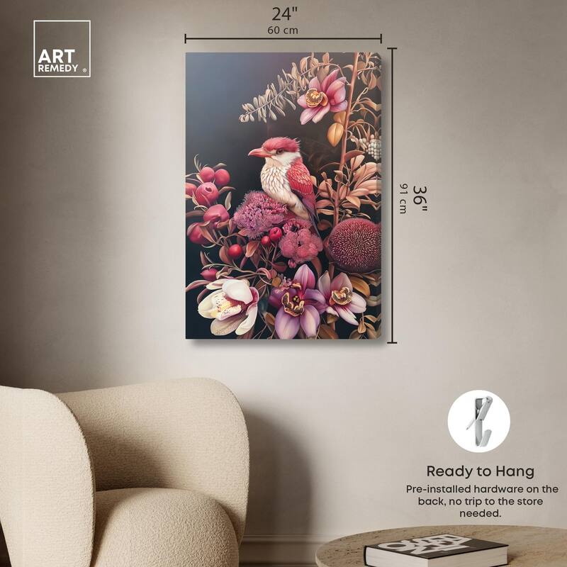 Bird and Bloom Canvas by Art Remedy, Gallery Wrapped