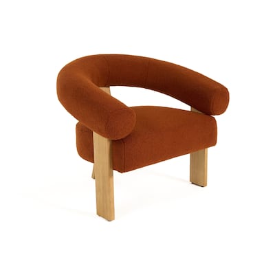Modrest Nocona Modern Rust Fabric & Wood Accent Chair