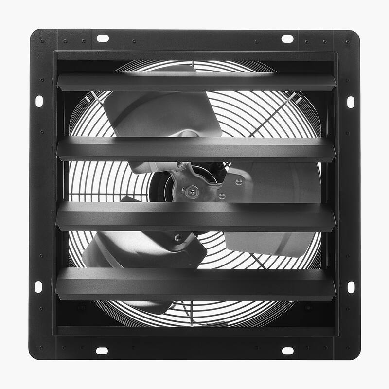 14 inch Shutter Exhaust Fan, Wall Mounted Attic Vent Fan with Programming Variable Speed Temperature Control, 2000 CFM, EC Motor